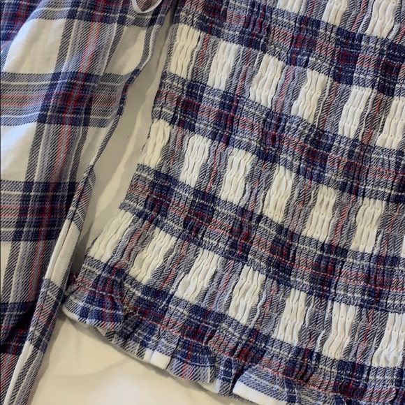 Off the shoulder flannel top - Picture 2 of 3